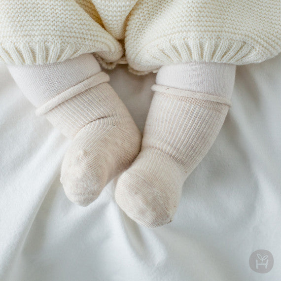 Plain newborn socks 2 in 1 set