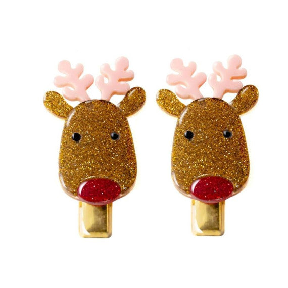 Colorful Llama Hair Clips Santa’s reindeer
