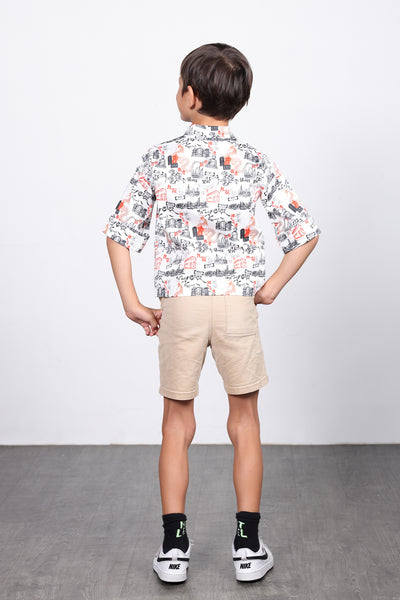 RILEY Kids' HK Print Kungfu Jacket (White)