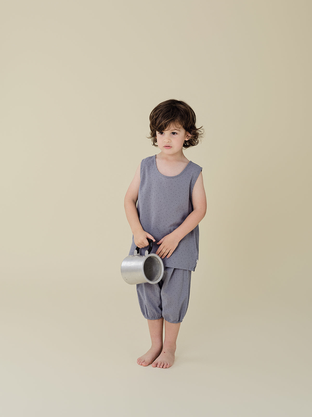 Calm Dot Twin Set - Grayish Blue