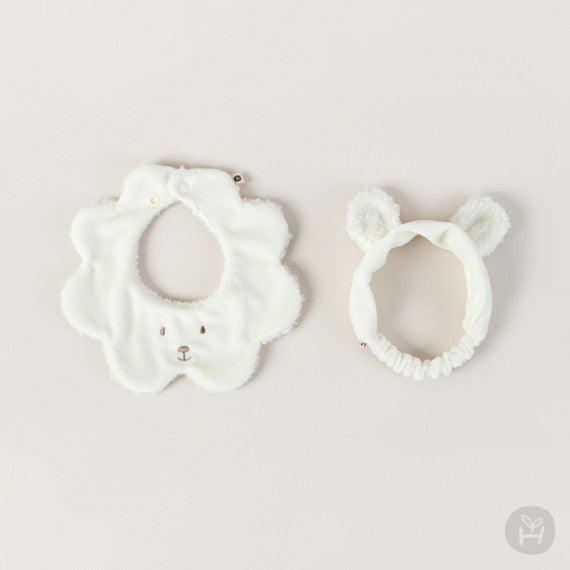 Hola bear baby bib + hairband set