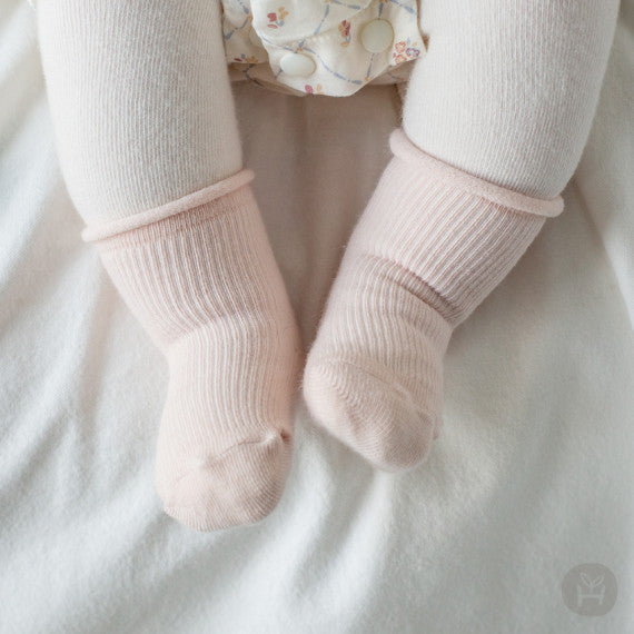 Plain newborn socks 2 in 1 set