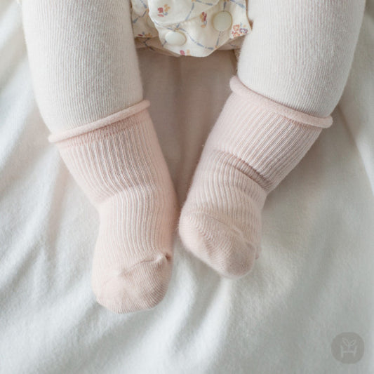Plain newborn socks 2 in 1 set