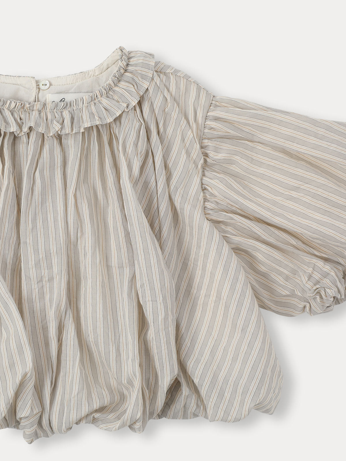 Ian Stripe Balloon Blouse - Grayish Mint