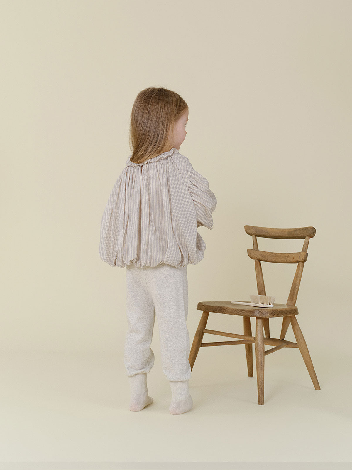 Ian Stripe Balloon Blouse - Grayish Mint