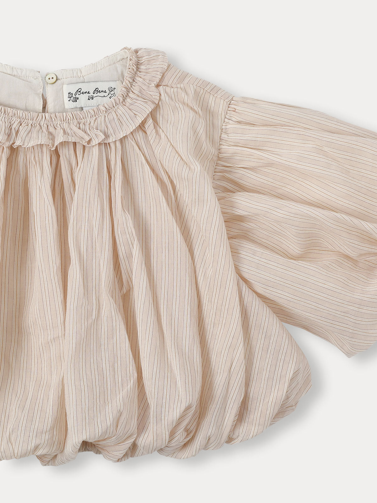 Ian Stripe Balloon Blouse - Pale Pink