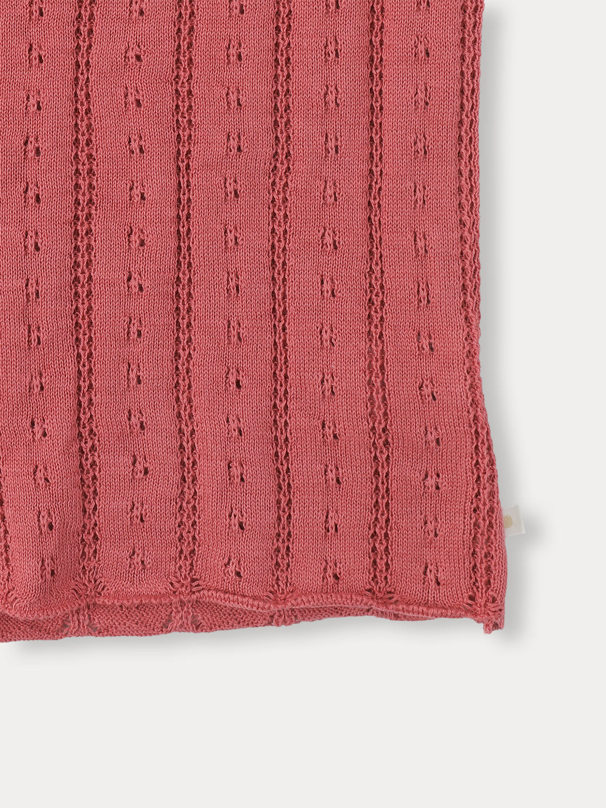 Flutter Eyelet Knit Sleeveless - Cherry Pink