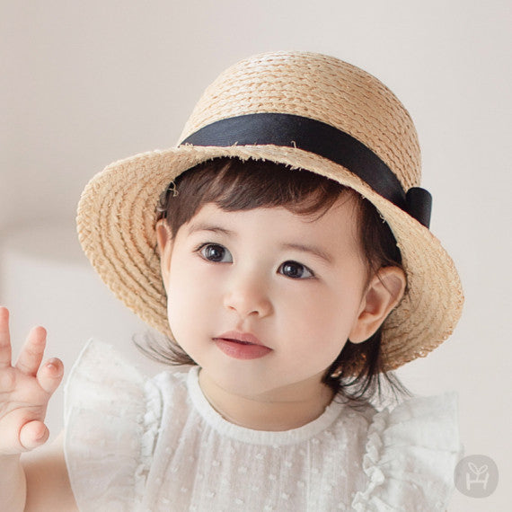 Sopia baby straw cloche hat