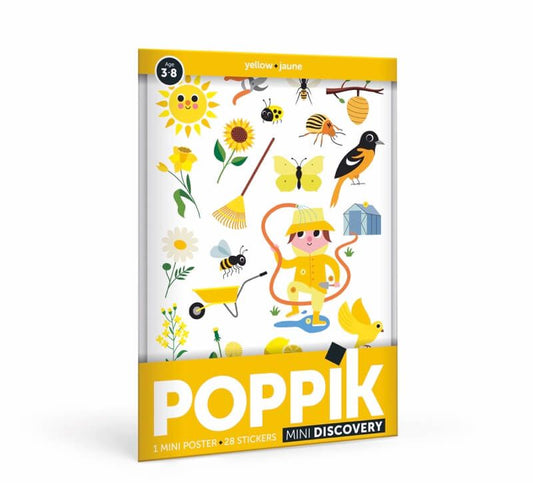 Poppik - Stickers Mini Poster + 27 Stickers The Garden – Yellow (3-8 years)