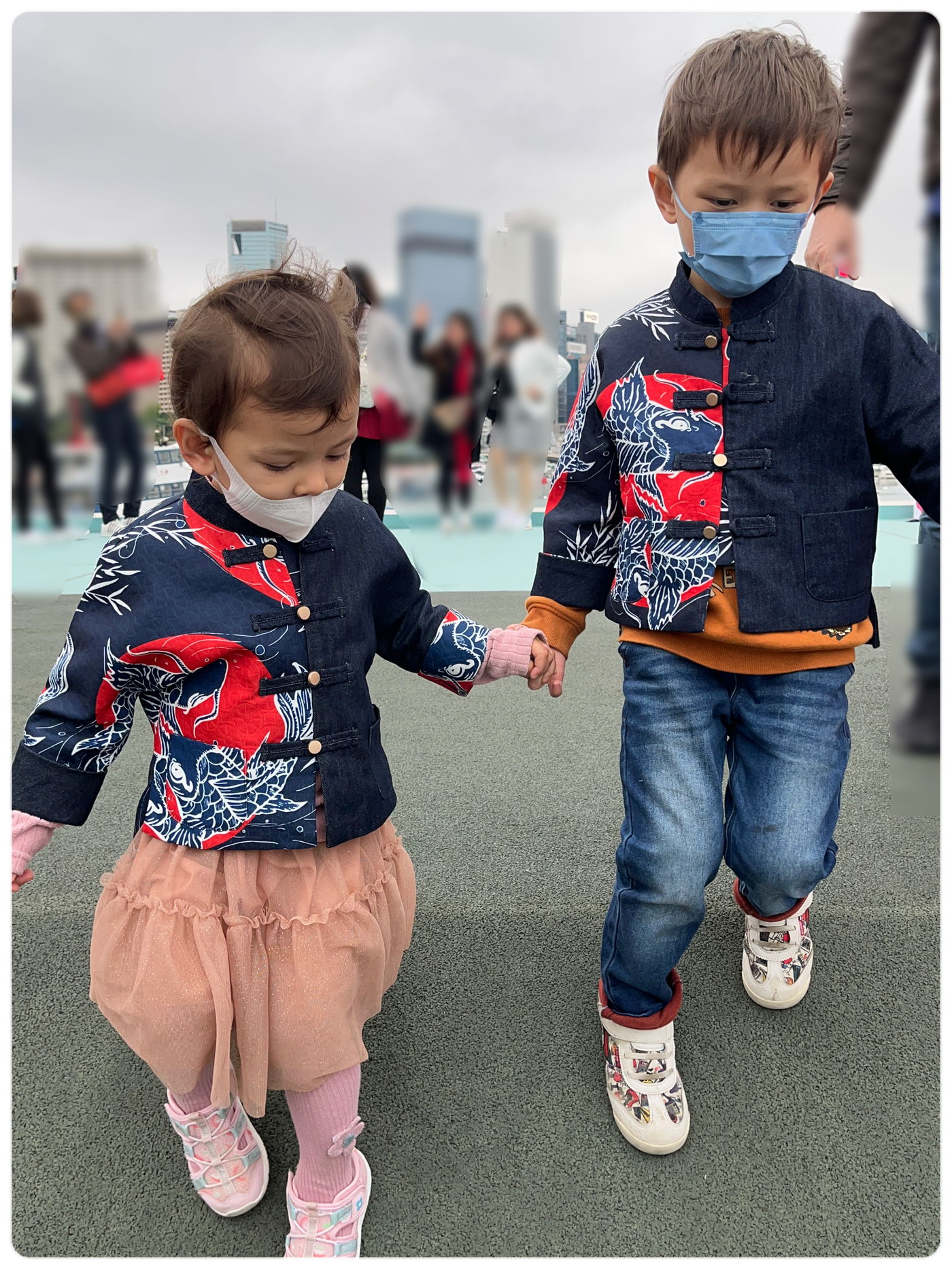 JoJo Kids Goldfish Denim Oriental Jacket