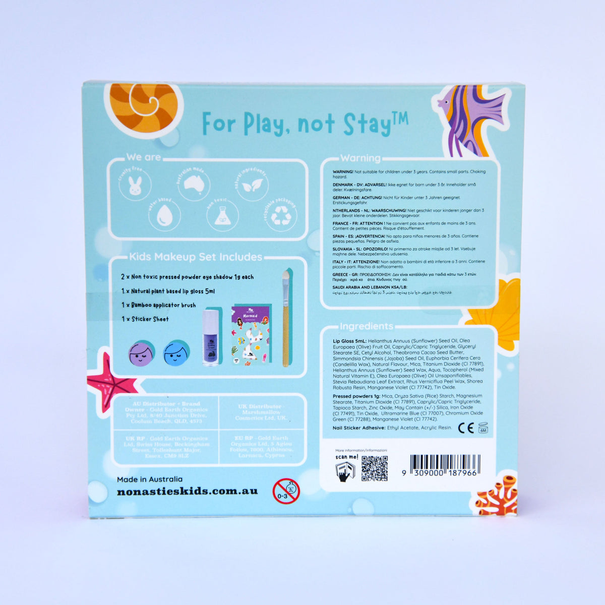 Mermaid Dreams Natural Kids Makeup Gift Set - No Nasties Kids