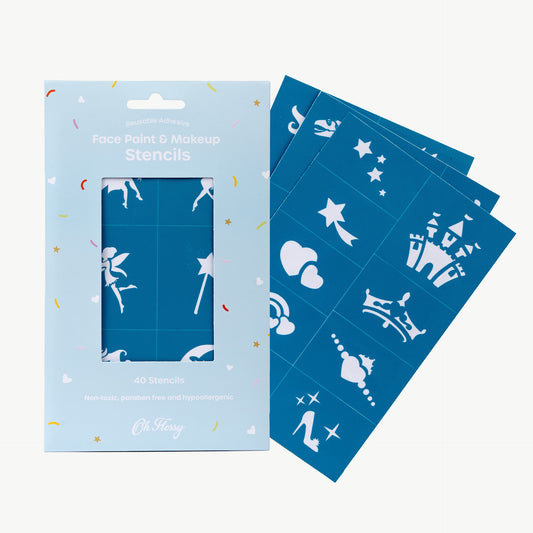 Reusable Adhesive Face Paint & Makeup Stencils - Teal