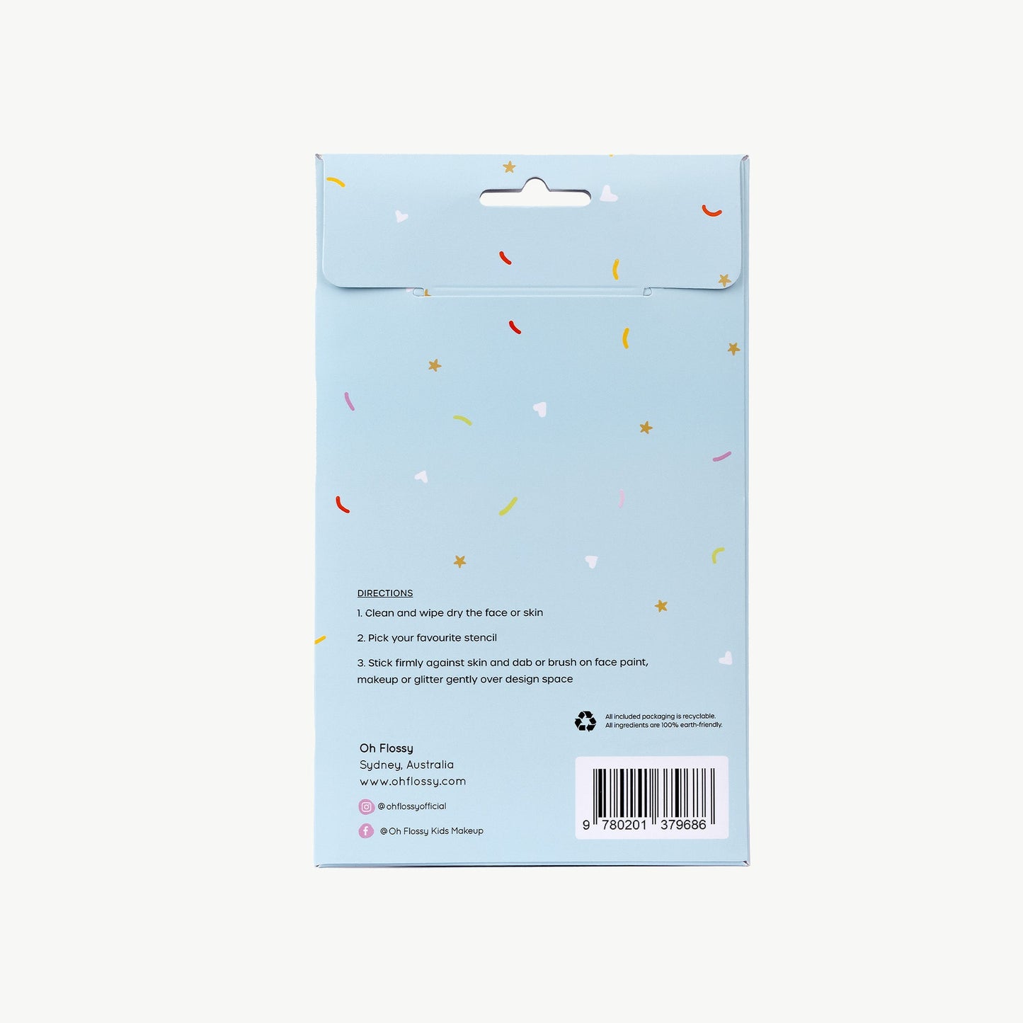 Reusable Adhesive Face Paint & Makeup Stencils - Teal