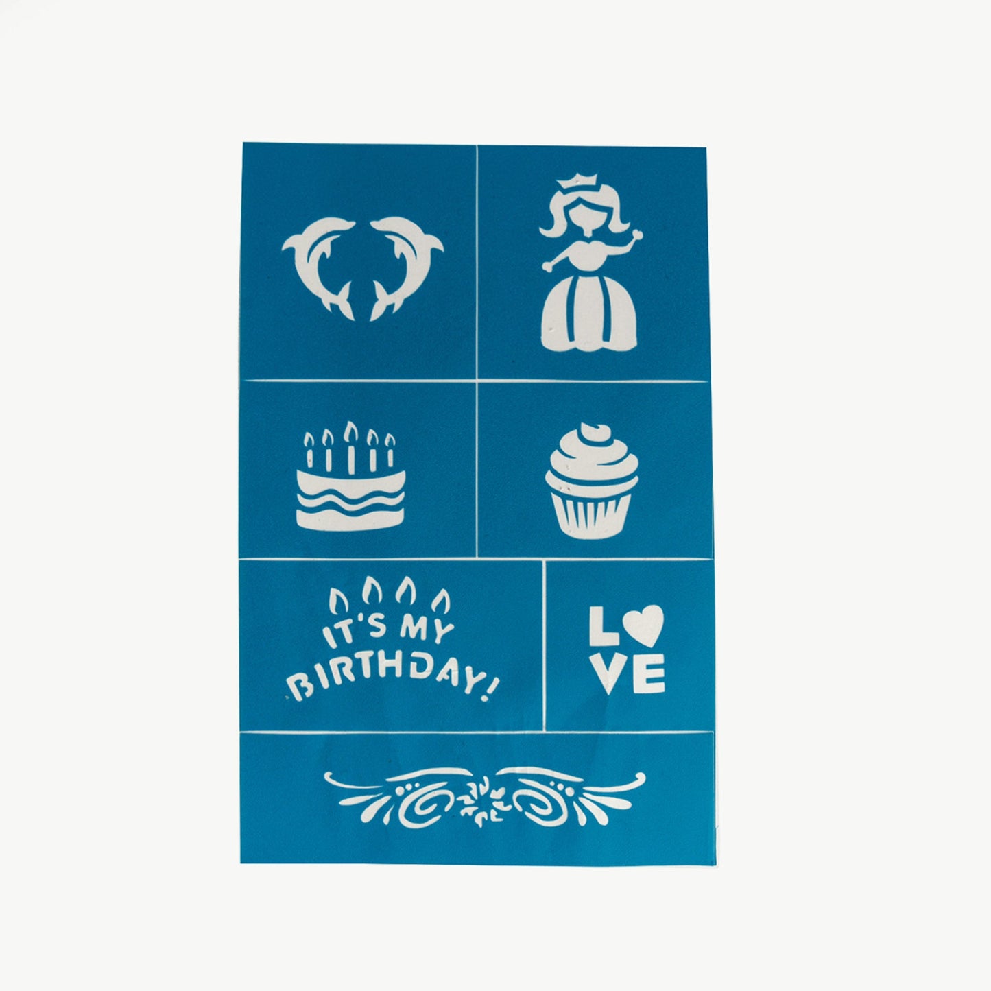 Reusable Adhesive Face Paint & Makeup Stencils - Teal