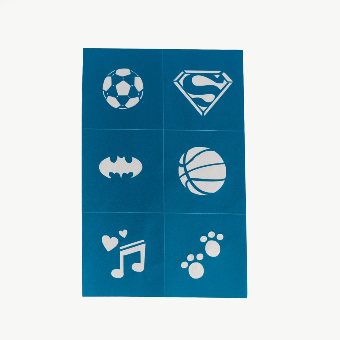 Reusable Adhesive Face Paint & Makeup Stencils - Teal