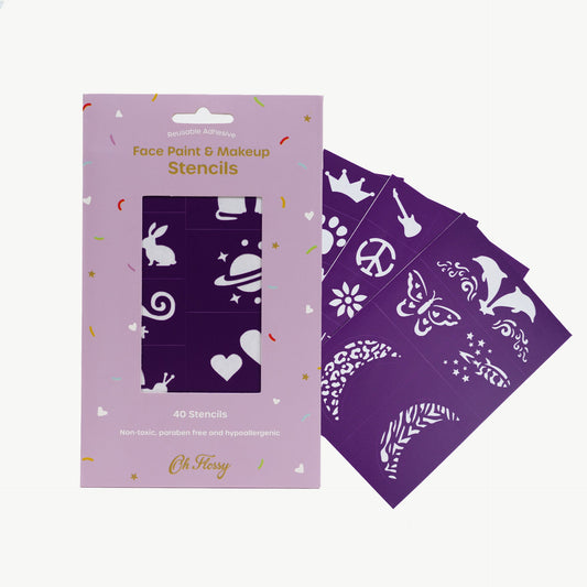 Reusable Adhesive Face Paint & Makeup Stencils - Purple