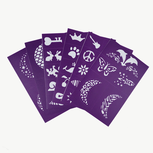 Reusable Adhesive Face Paint & Makeup Stencils - Purple