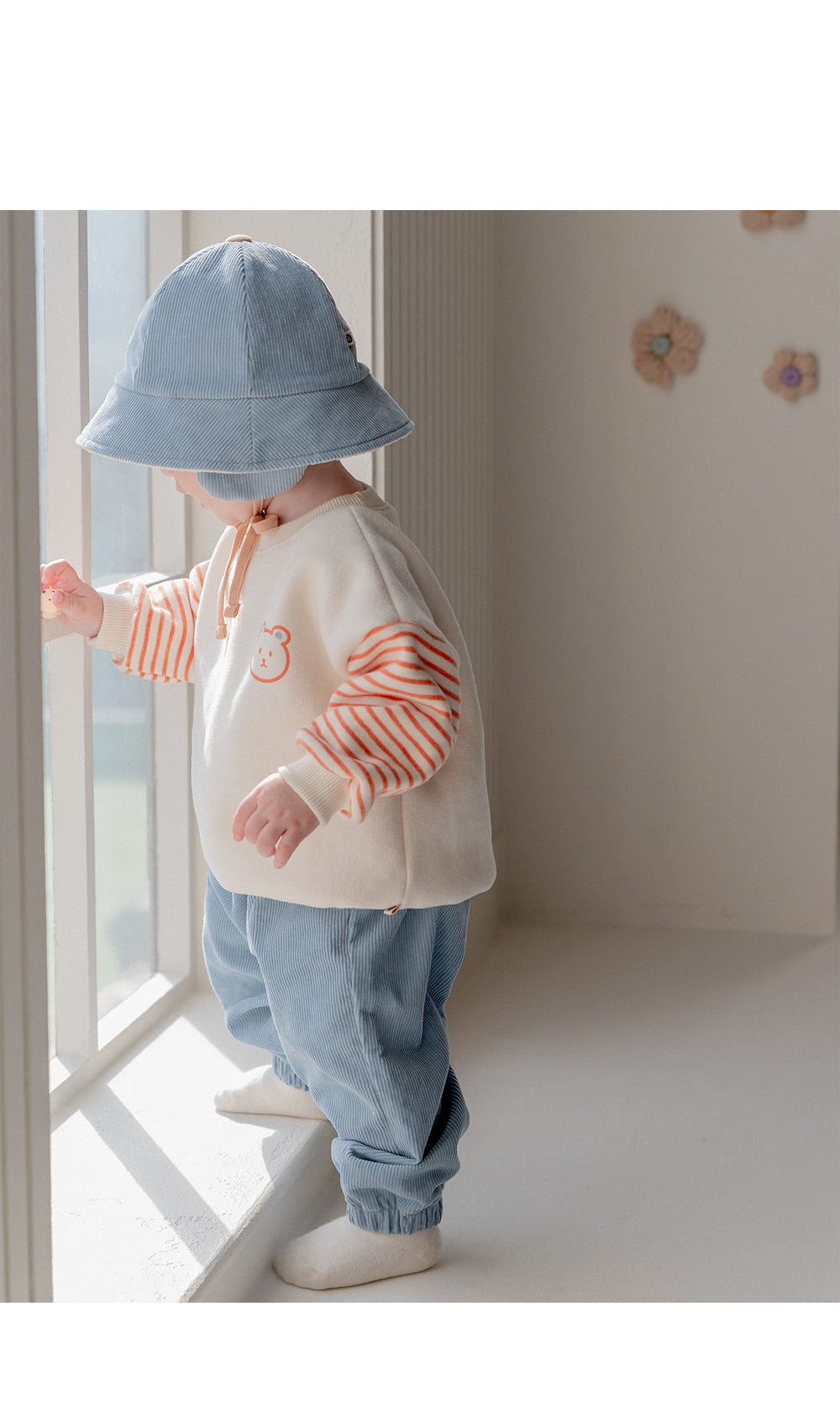 Senon corduroy baby jogger pants