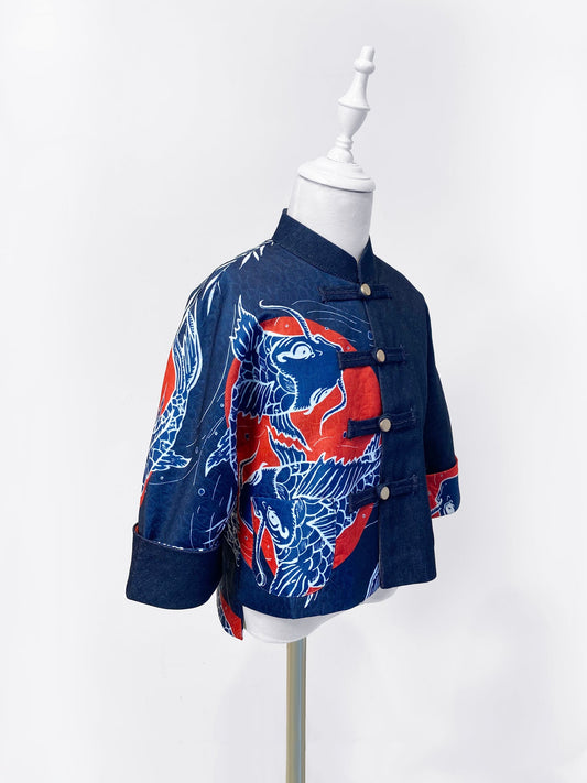 JoJo Kids Goldfish Denim Oriental Jacket