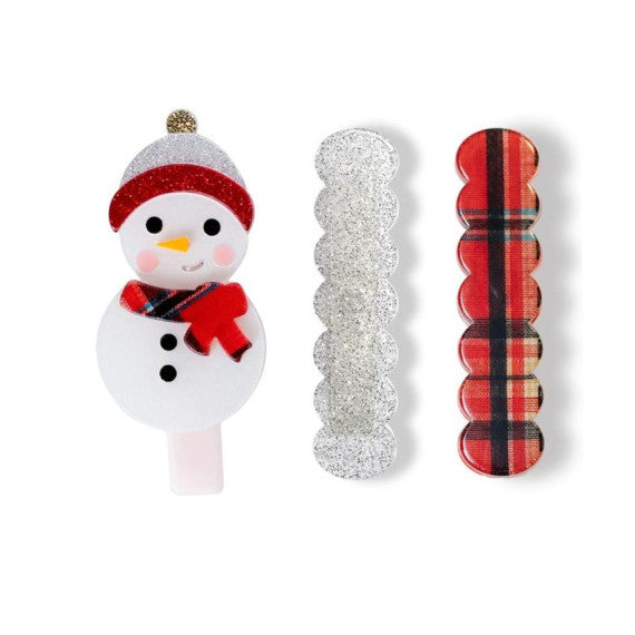 Snowman Pary hairclips set