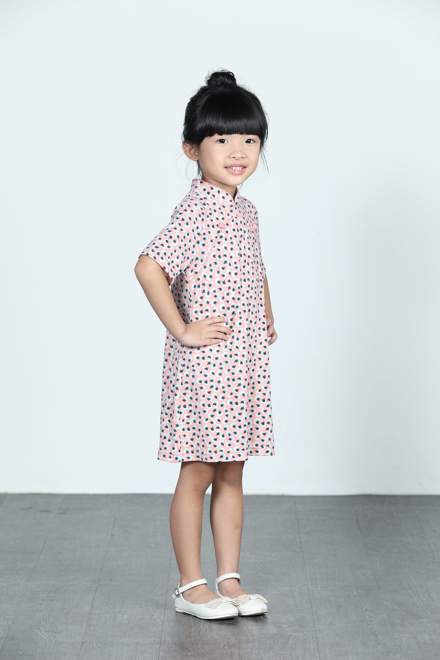 BAMBI Polka Dot Cheongsam (Baby Pink)