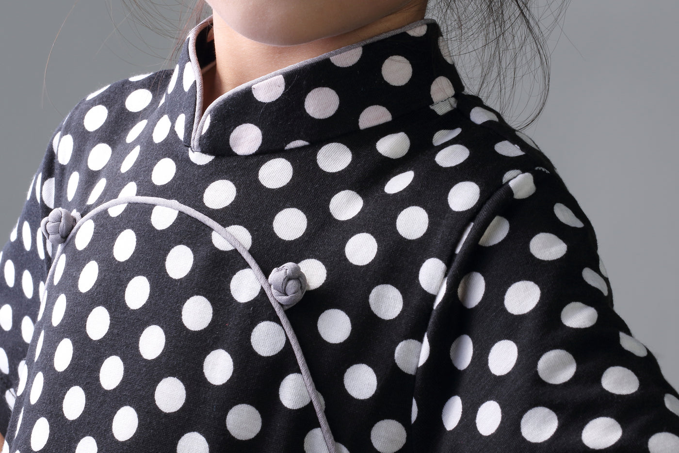 BAMBI Polka Dot Cheongsam (Black/ White)