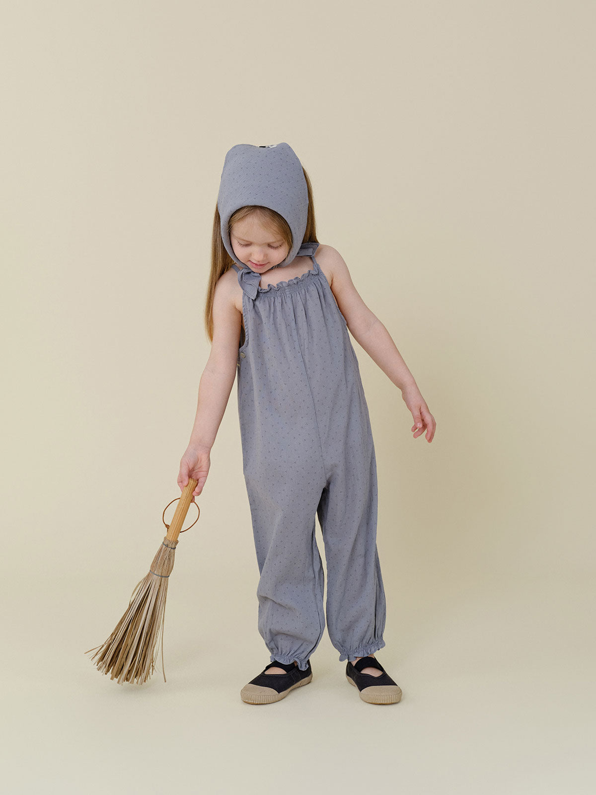 Calm Dot Jumpsuit - Grayish Blue