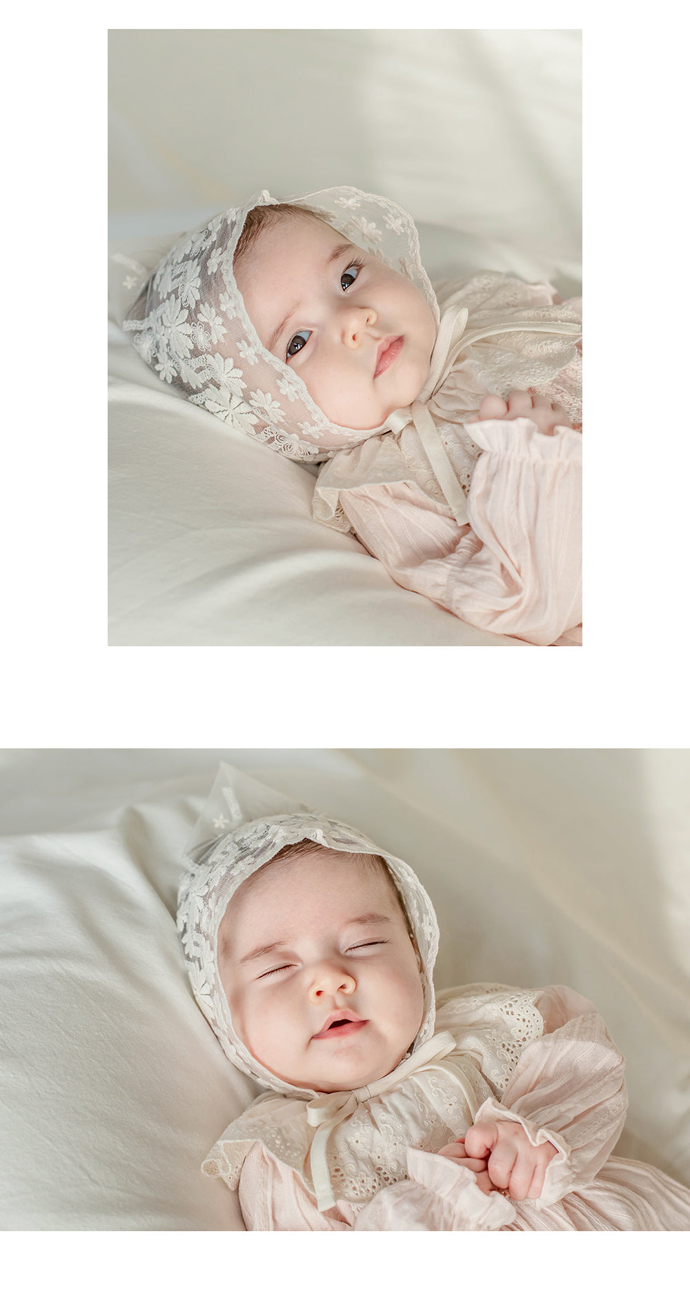 Benjamin lace baby bonnet