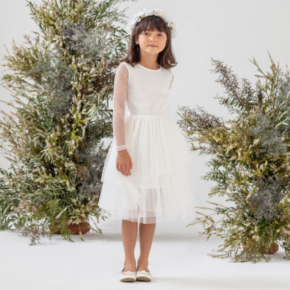 Sally L/S Spot Tutu Dress
