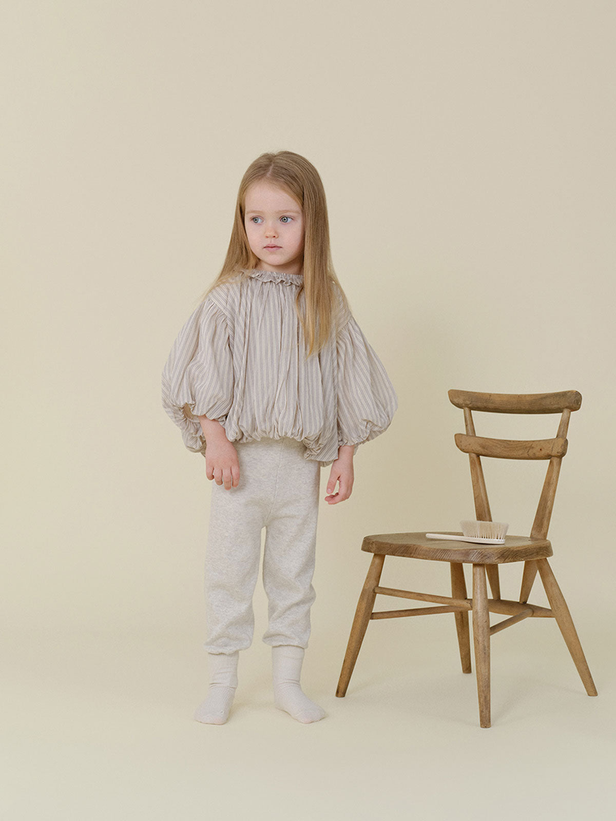 Ian Stripe Balloon Blouse - Grayish Mint