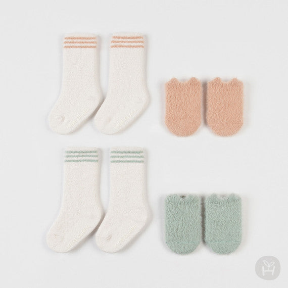 Frida winter baby boat socks set