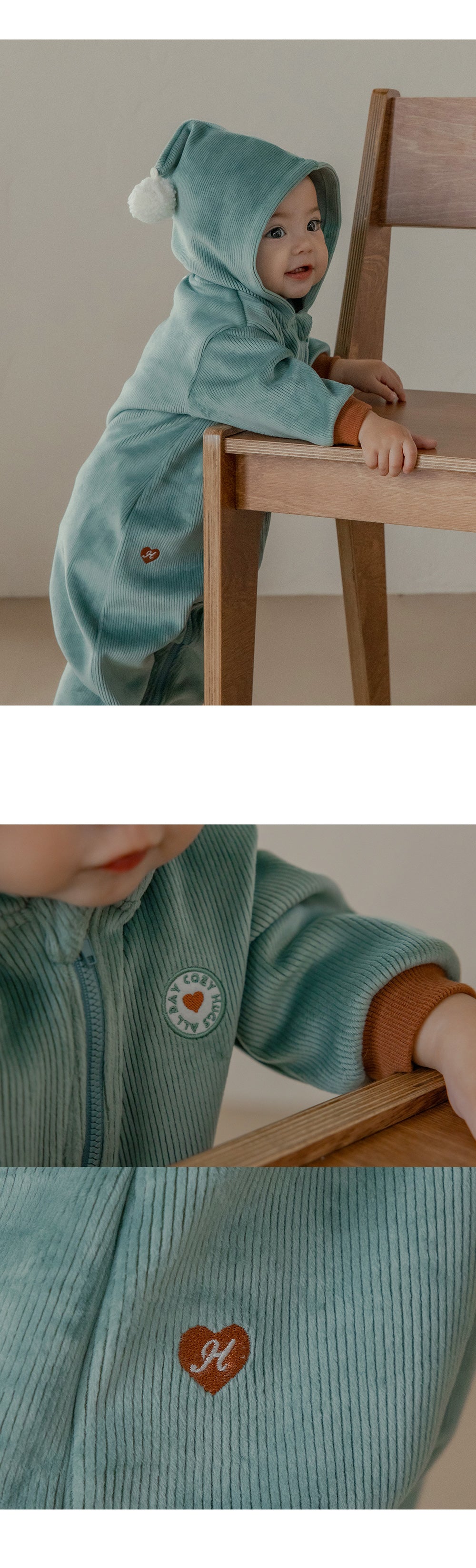Honeydew double velour coveralls