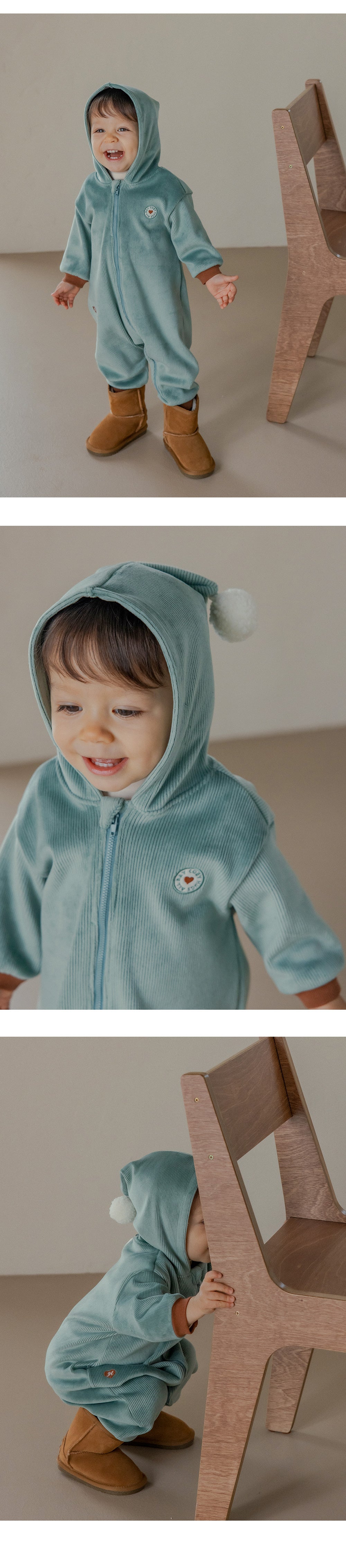 Honeydew double velour coveralls