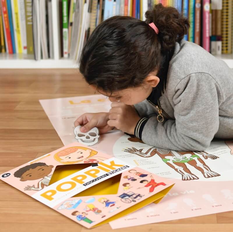 Poppik - Stickers poster - HUMAN BODY (3-7 years)