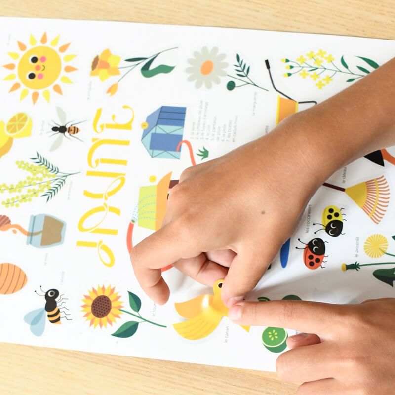 Poppik - Stickers Mini Poster + 27 Stickers The Garden – Yellow (3-8 years)