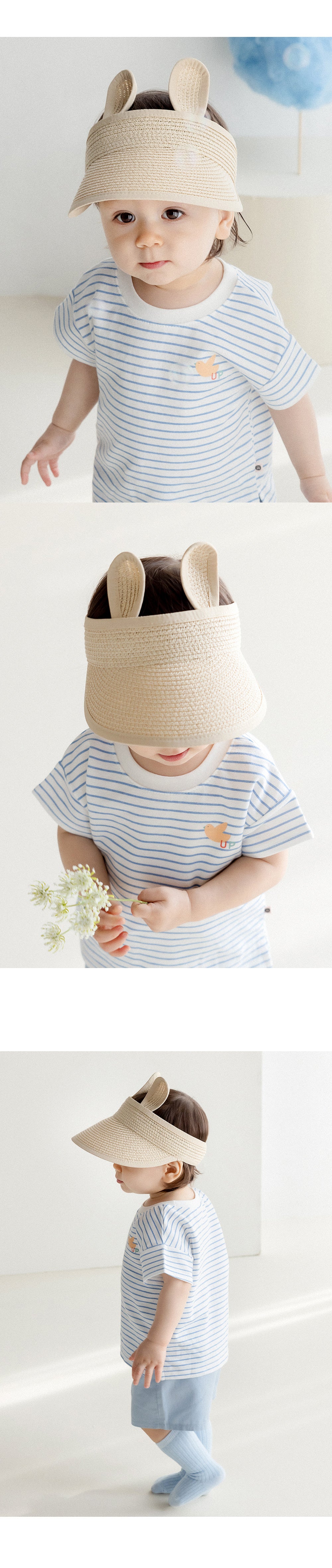 Rabbit straw sun cap