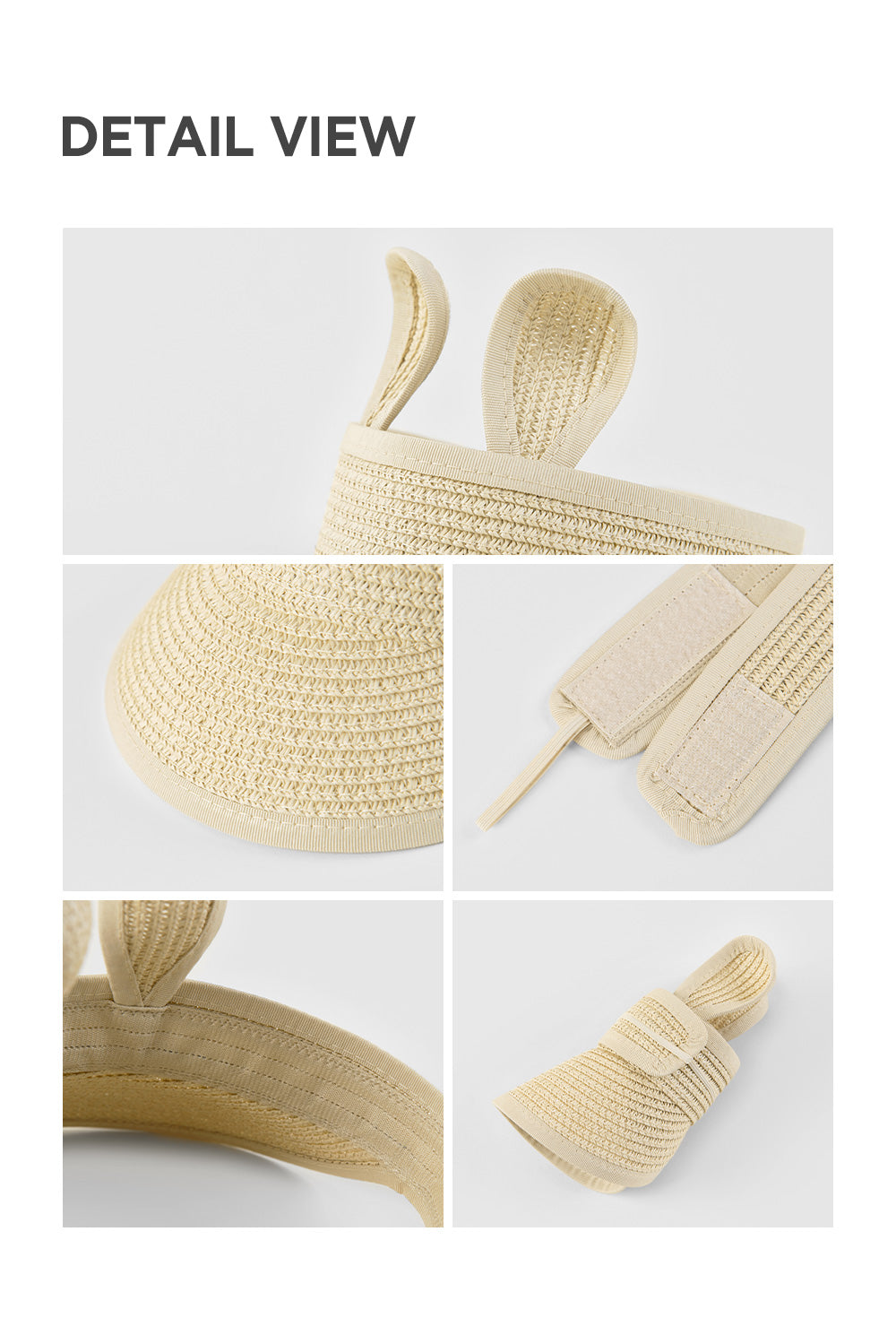 Rabbit straw sun cap