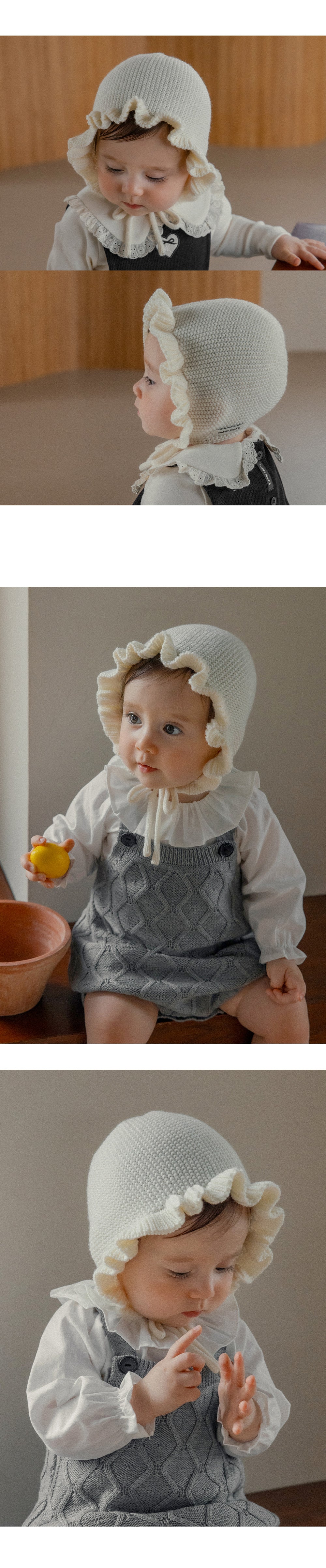 Rosen frill knit bonnet