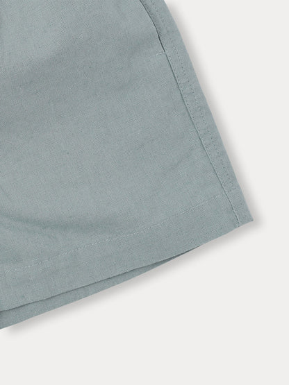 Cotton Linen Half PT - Blue