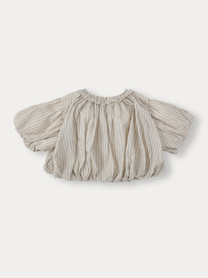 Ian Stripe Balloon Blouse - Grayish Mint