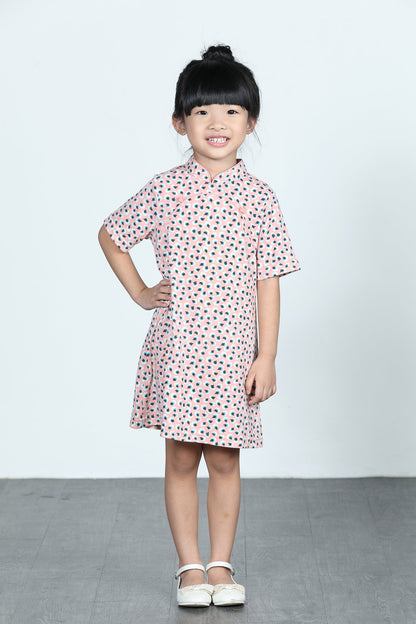 BAMBI Polka Dot Cheongsam (Baby Pink)