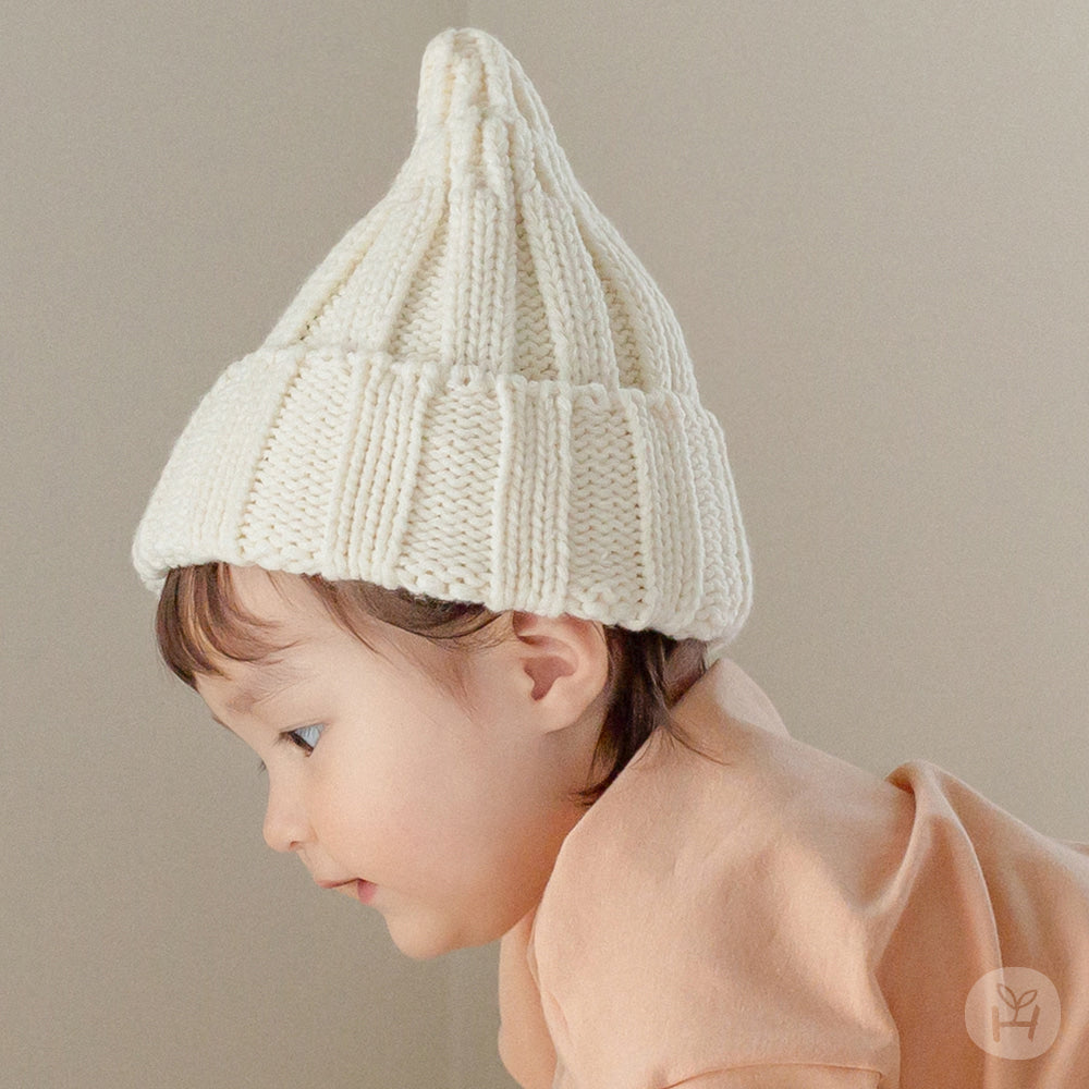 Sand knit baby beanie
