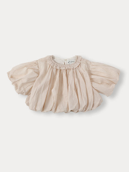 Ian Stripe Balloon Blouse - Pale Pink