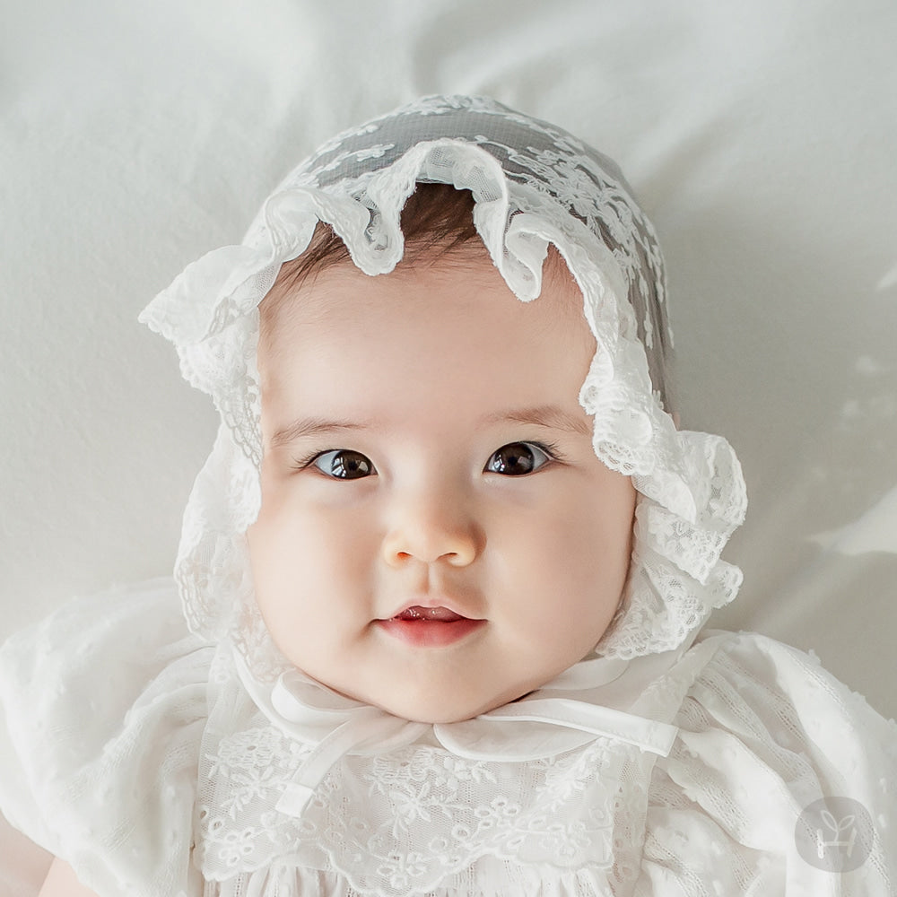 Prina lace baby bonnet