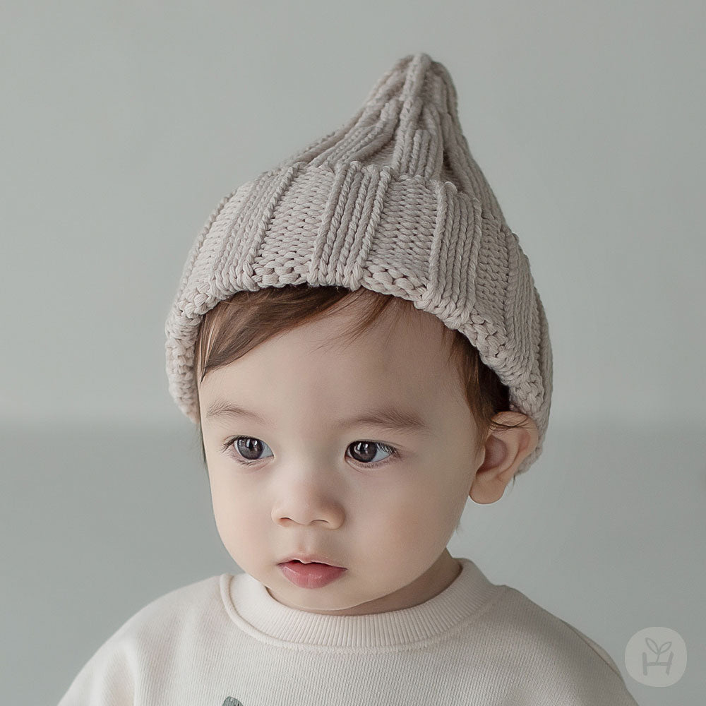 Sand knit baby beanie