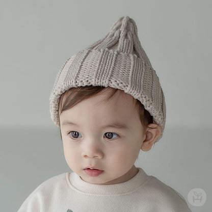 Sand knit baby beanie