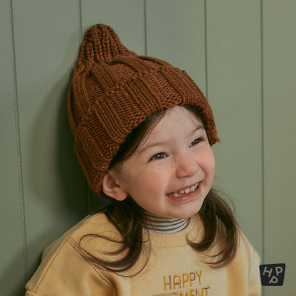 Sand knit baby beanie