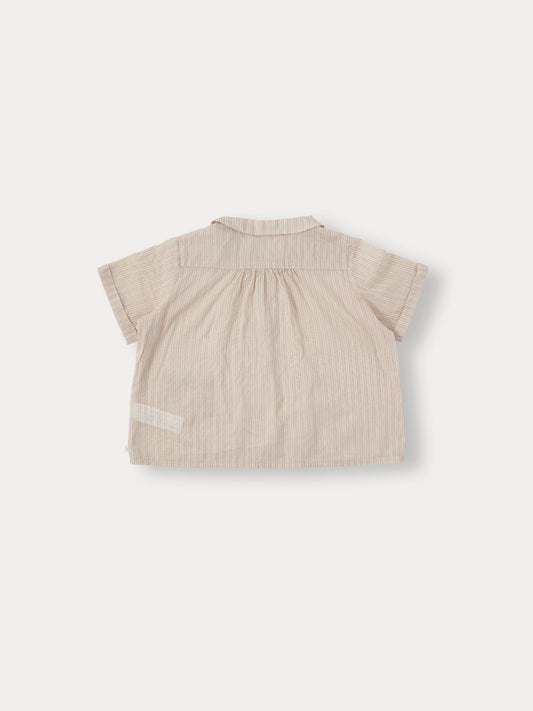 Ian Stripe Half Shirt - Pale