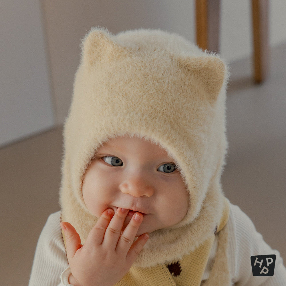 Mink Pluffle Knit Baby Balaclava