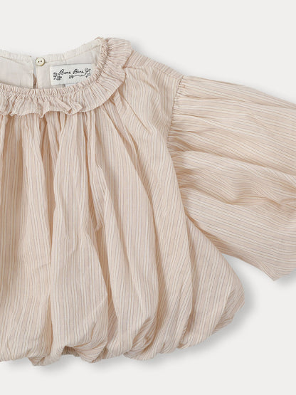 Ian Stripe Balloon Blouse - Pale Pink